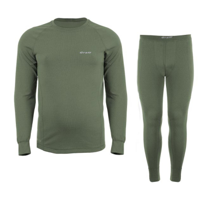 Термобелье комплект Graff (длинный рукав, оливковый) NEW 905 р. XXXL