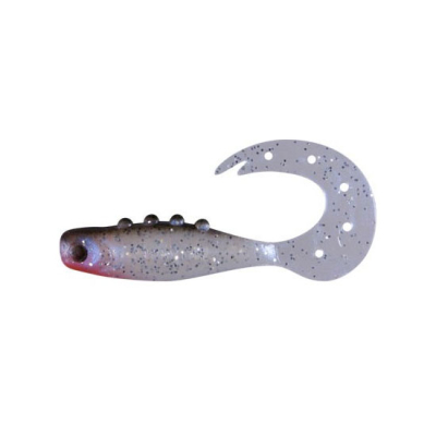 Твистер Dragon Hitman 2"/5cm 20 шт. PEARL BS/BLACK silver glitter red