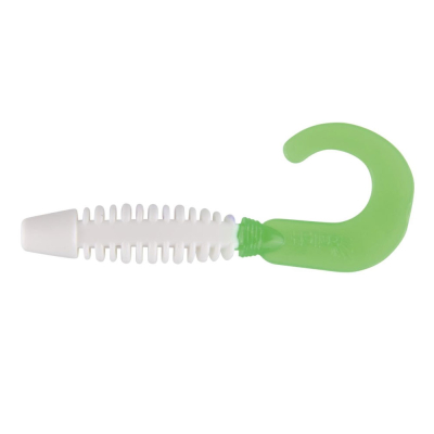 Силиконовая приманка Helios Din 3,11"/7,9см White & Green 6шт. (HS-33-016)