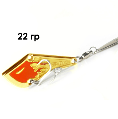 Блесна GT-BIO Fire KK-Glow 22гр, золото+красный  GT-32T
