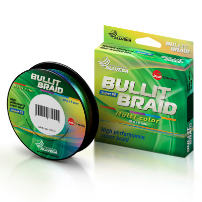 Леска плетеная Allvega Bullit Braid Multi Color 150м - 0,26мм (BB150MC26)