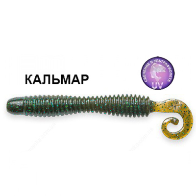 Силиконовая приманка Crazy Fish Active Slug 3" 30-70-42-6 кальмар цв. green pumpkin bl. (зеленая тыква син.)