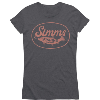 Футболка Simms Women's Trout Wander T-Shirt, Charcoal Heather, XS