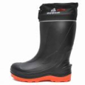 Сапоги Nordman Ultra, ЭВА, утепленные флисом, с манжетой, черные с оранжевой подошвой (46)