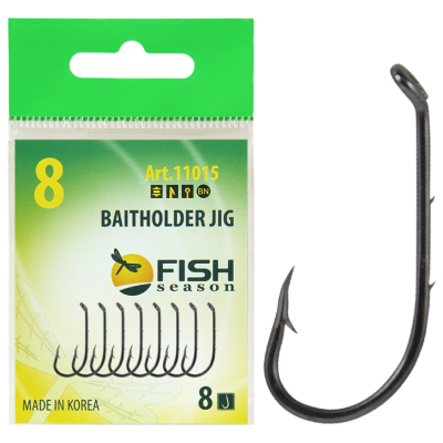 Крючок Fish Season Baitholder Jig № 2 с ушком, покрытие BN (8 шт)