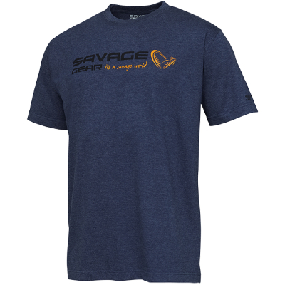 Футболка Savage Gear Signature Logo T-Shirt Blue Melange р.XL, арт.73657