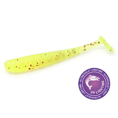 Силиконовая приманка Rampage Ringer Shad 1.5" цв. #034 - Chartreuse Red Flake UV*