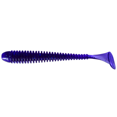 Силиконовая приманка Pike Hunter Ribbed Worm 4.0" 10 см. #004 Violet (UV) (6 шт)