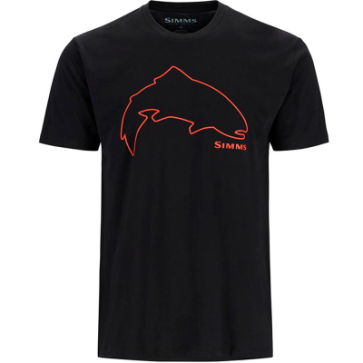Футболка Simms Trout Outline T-Shirt, Black, XXL
