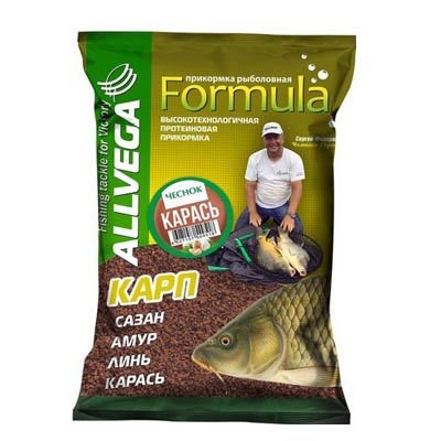 Прикормка Allvega "Formula Carassin Garlic" 0,9кг (КАРАСЬ ЧЕСНОК)