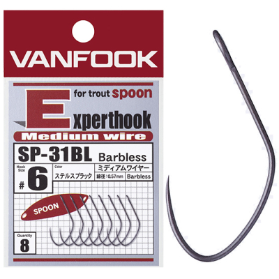 Одинарный крючок Vanfook SP-31BL expert hook center shaft BK No. 10