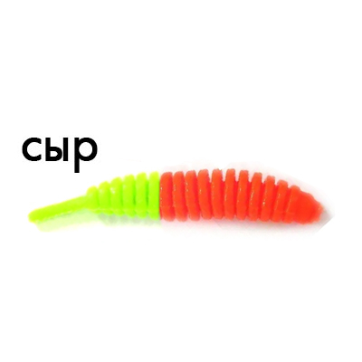 Мягкая приманка Trout Zone Ribber Pupa 1,8" Сыр оранж/шартрез