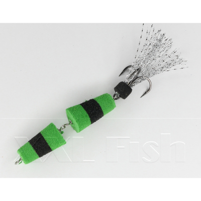 Приманка Мандула "Флажок" XXL Fish Модель 2 цв. ЗеленоЧерноЗеленый