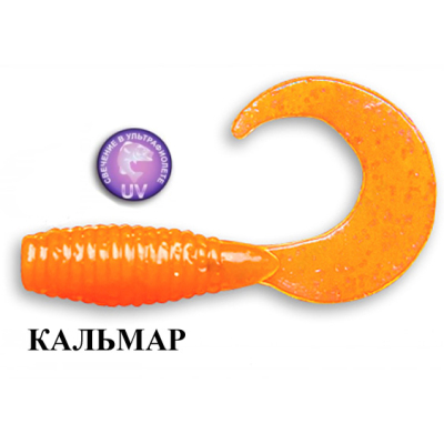 Силиконовая приманка Crazy Fish Angry Spin 1" 20-25-77-6 кальмар цв. toxic orange (токсичный оранжевый)