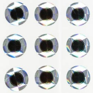 Глазки цв. самокл. Orvis Flat Prism Decal Eyes Silver 3/16