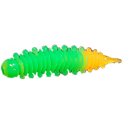 Силиконовая приманка Boroda Baits Ayra XL цв. Зелёный/Оранжевый, 6 шт./уп.