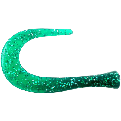 Хвост силиконовый для Strike Pro Guppie Jr 9см 3,4гр. цвет изумруд зеленый с блестками 4шт