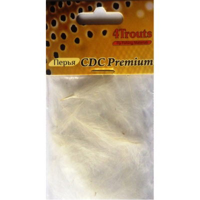 Перо CDC Premium Natural (4Trouts) Белый нат.