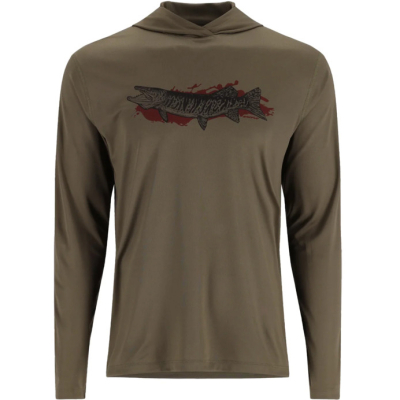 Термофутболка Simms Tech Hoody - Artist Series, Dark Stone/Musky, XL