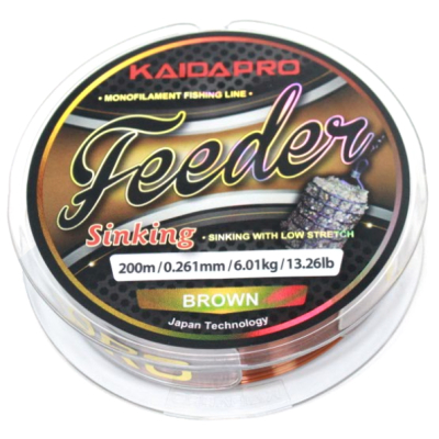 Леска Kaida FEEDER Sinking цв.brown 200м 0,203мм 3,83кг
