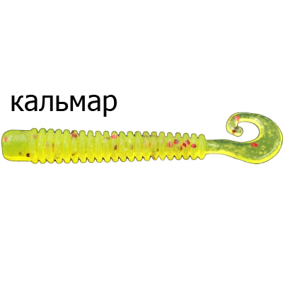 Твистер-червь Merega Hooky Tail 65мм 1.5гр. цвет Z082, кальмар (уп.10 шт)