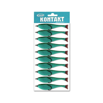 Поролоновая рыбка Контакт (двойник) 8 см. зеленая