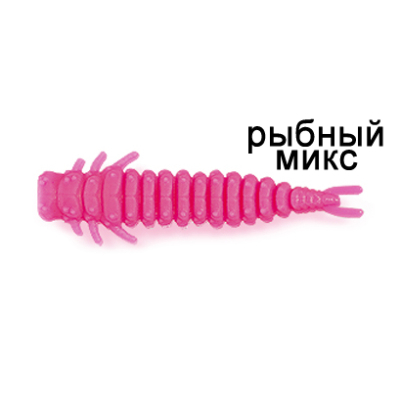 Силиконовая приманка Ojas Reit 37, Pink (fluo), 14шт/банка, аромат Рыбный микс