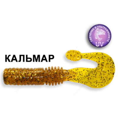 Силиконовая приманка Crazy Fish Powertail 4-7-9-6 кальмар цв. caramel (карамель)