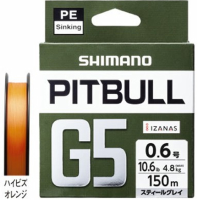 Шнур PE Shimano Pitbull G5 PE (LD-M51U H.OR) 150m #0.6