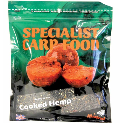 Консервированная приманка Mistral Baits 600ml Cooked Natural Hempseed HEMP (приготовленные семена конопли)