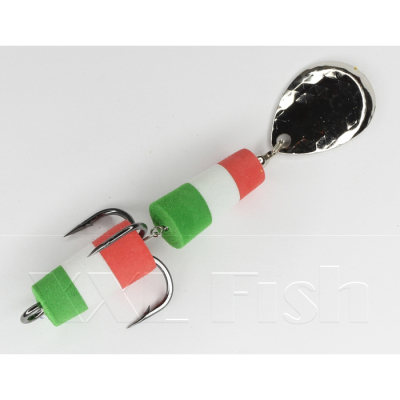 Приманка Мандула "Флажок" XXL Fish Модель 30 цв. ЗеленоБелоКрасный