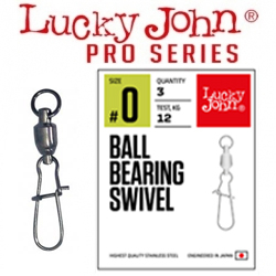 Вертлюги c застеж. и подш. Lucky John Pro Series Ball Bearing Swivel 004 3шт.