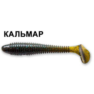 Силиконовая приманка Crazy Fish Vibro Fat 5" 39-120-42-6 кальмар цв. green pumpkin bl. (зеленая тыква син.)