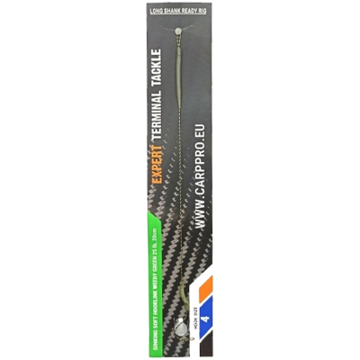 Поводок готовый с крючком и лентяйкой Carp Pro CS №4 25lb