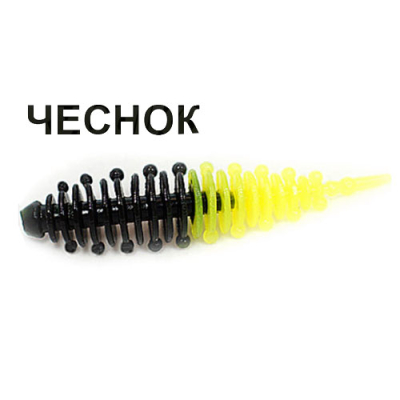 Мягкая приманка Boroda Baits Ayra Double Color цв. Чёрный/Лимон, аттр. Чеснок, 8 шт./уп.