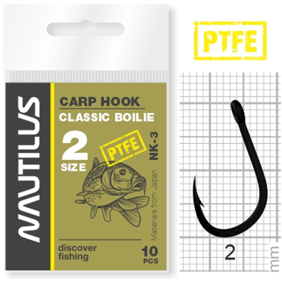 Крючок Nautilus Carp Classic Boilie NK-3PTFE № 2