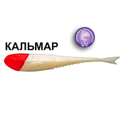 Силиконовая приманка Crazy Fish Glider 3.5" 36-90-66RH-6-F кальмар цв. pearl snow (красная голова/перламутровый снег)