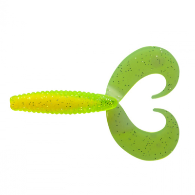 Твистер Sprut Aka 90mm/5.0g/TY (Transparent-Yellow) Special Natural Attractant (7шт)