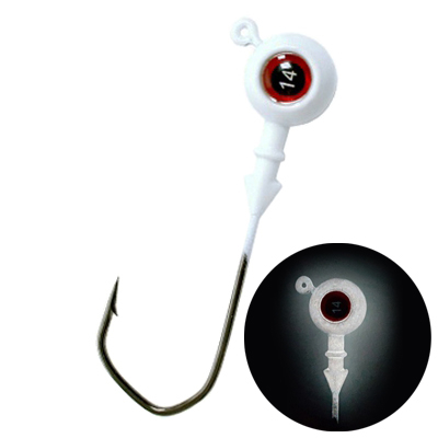 Джиг крашеный Шар 22 гр, кр-к VD-079 №6/0, цв. 08-белый люминофор GCB-079-6/0-22-08 3 шт