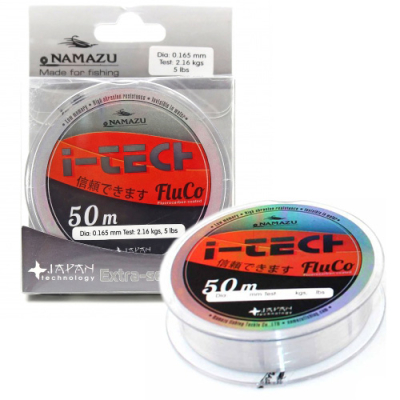 Леска Namazu I-Tech Fluco, L-50 м, d-0,105 мм, test-0,88 кг, прозрачная