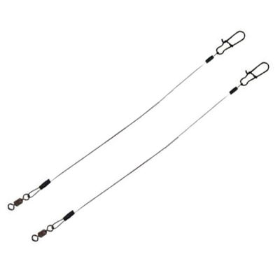 Поводки титановые Lucky John AFW Titanium оснащ. вертл. и застеж. 18кг 20см 2шт