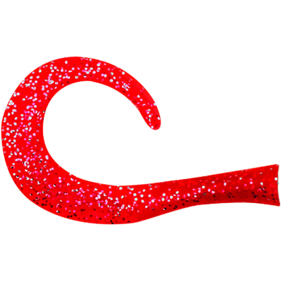 Хвост силиконовый для Strike Pro Guppie, цвет: Red Glitter Красный 3 твистера + риппер (9932005)