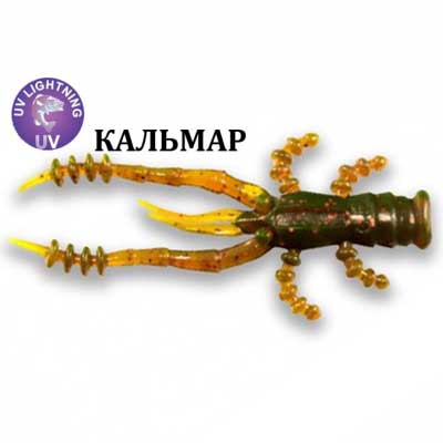 Силиконовая приманка Crazy Fish Crayfish 26-45-14-6 кальмар цв. UV Motor Oil (УФ моторное масло)