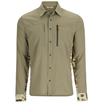 Рубашка Simms Intruder BiComp Fishing Shirt, Stone/Ghost Camo Stone, M