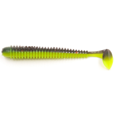 Силиконовая приманка Yaman Pro Betta 4,5" цвет #32 - Black Red Flake/Chartreuse (уп. 5 шт.)
