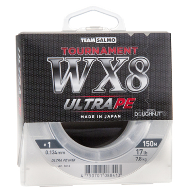 Леска плет. Team Salmo Tournament Silver Gray WX8 150m 0.13mm