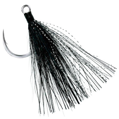 Крючок одинарный с опушкой BKK Lone Diablo Bucktail Black #2/0 (3шт)