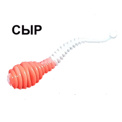 Силиконовая приманка Boroda Baits Antares Junior Double Color цв. Красный/Белый,  аттр. Сыр, 8 шт./уп.