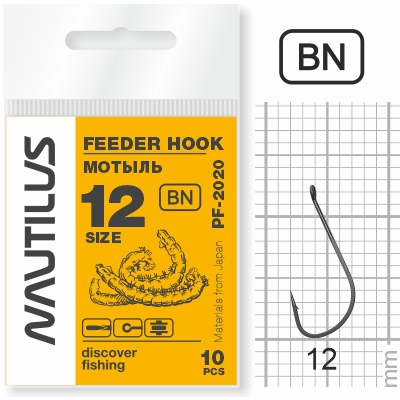 Крючок Nautilus Feeder мотыль PF-2020BN  №12