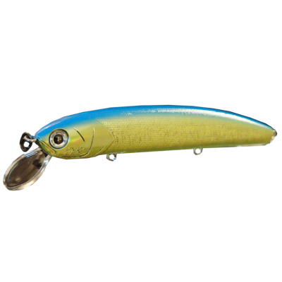 Воблер HMKL K-I Hime Minnow 115SP цв. Blue chartreuse gold Holo